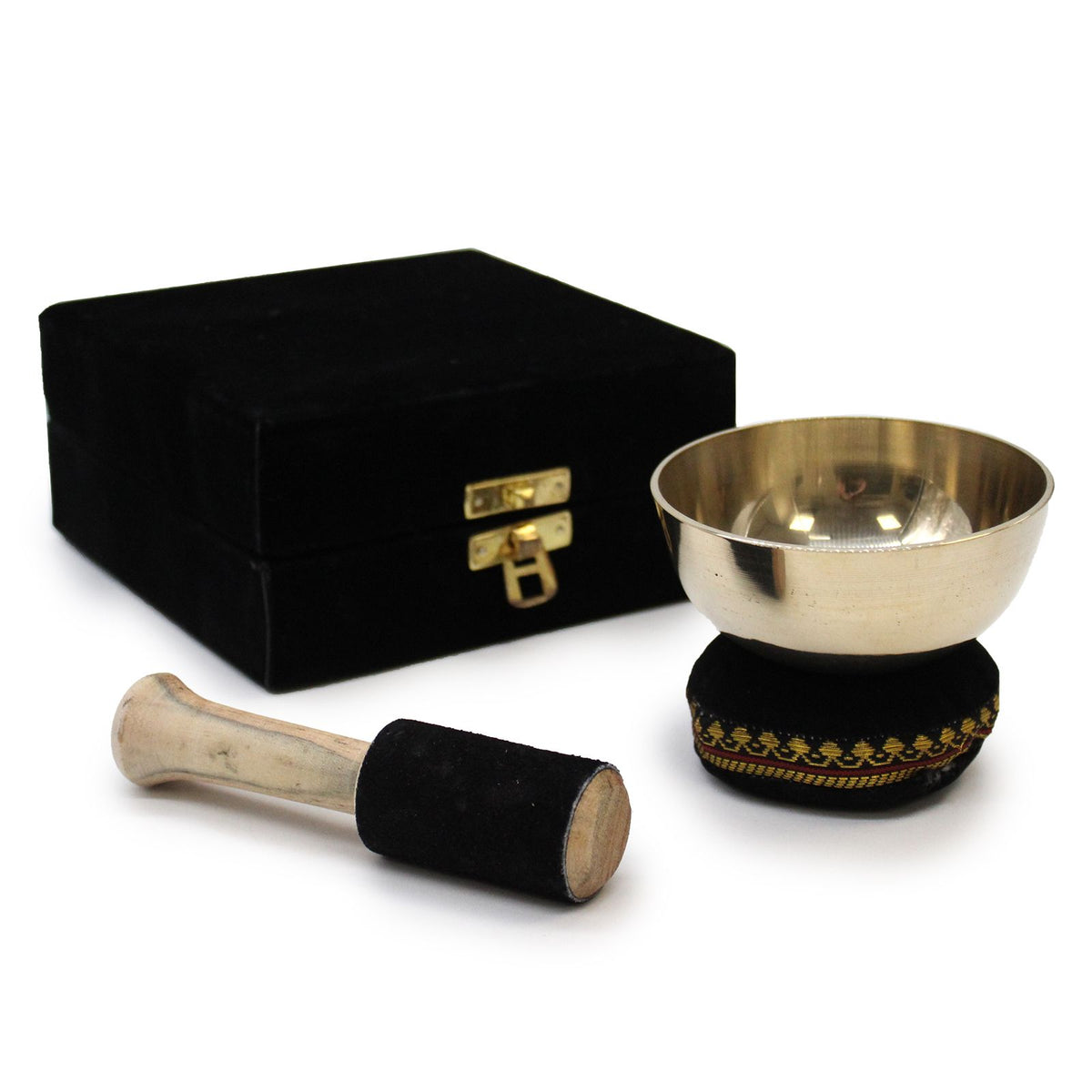 Brass Singing Bowl Gift Set – 9cm F4 Note
