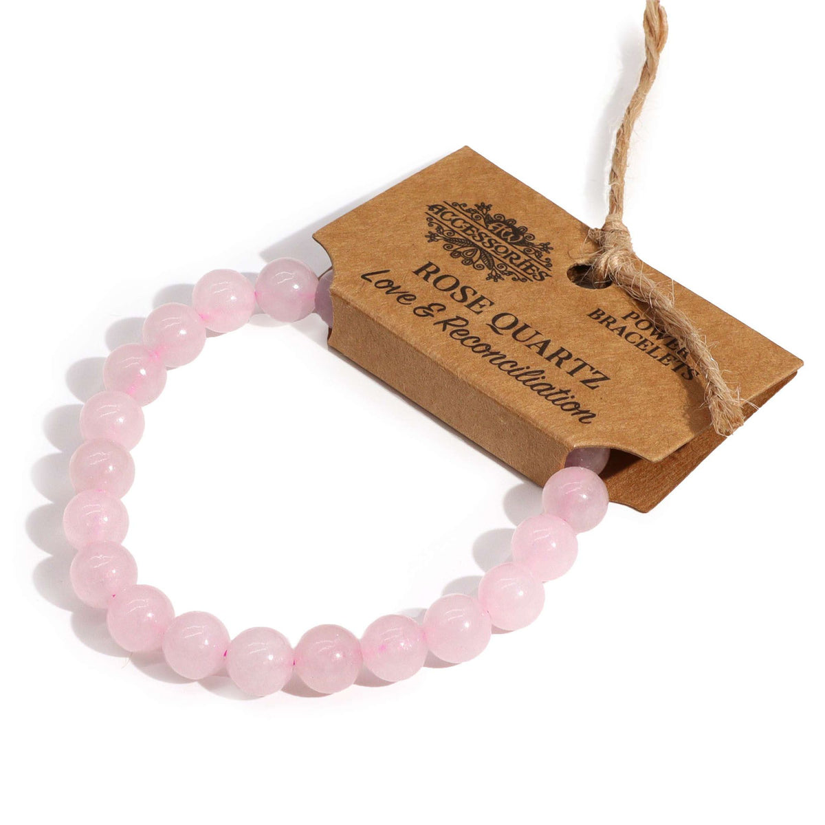 Rose Quartz Power Bracelet – 8mm Crystal Beads
