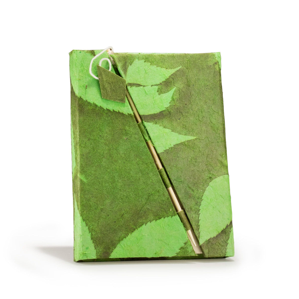 Moss Green Lokta Paper Journal – Handmade Bamboo Lock Notebook