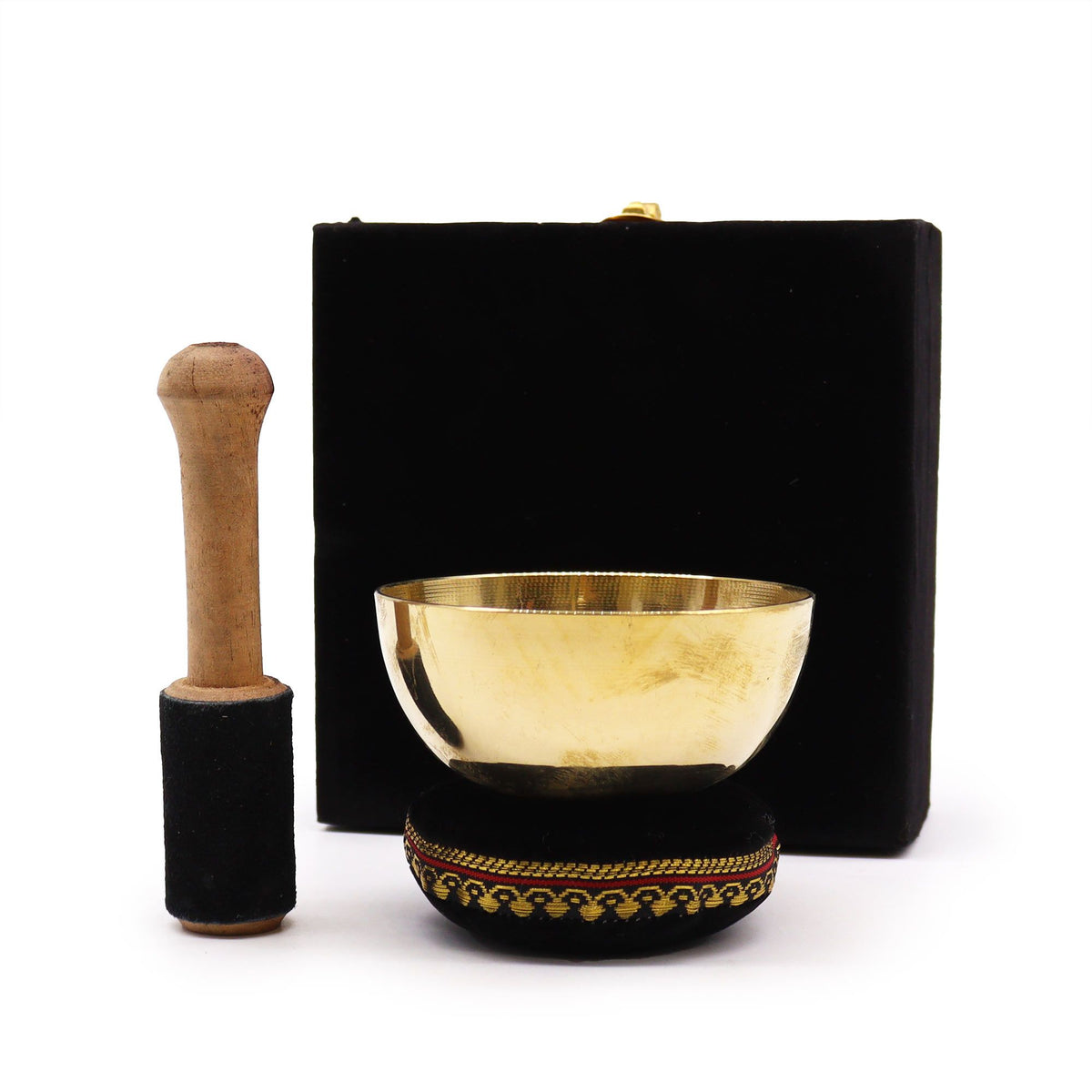 Brass Singing Bowl Gift Set – 9cm F4 Note