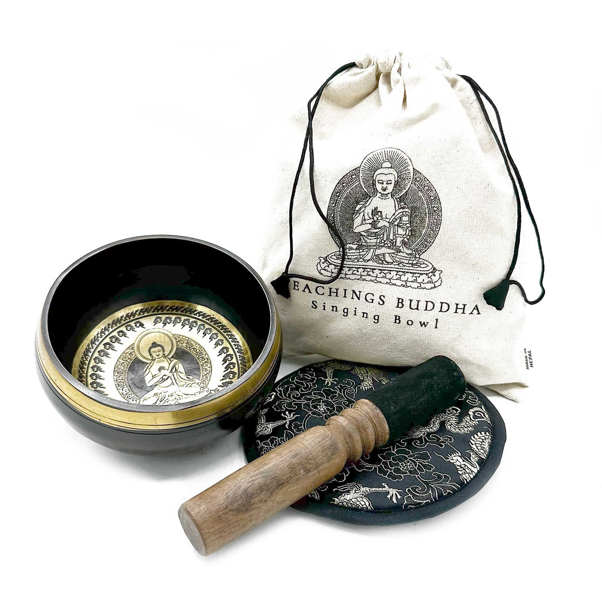 Buddha’s Teaching Singing Bowl Gift Set – 14cm