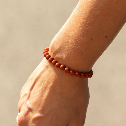 Carnelian Crystal Bracelet – 6mm Natural Gemstone Beads