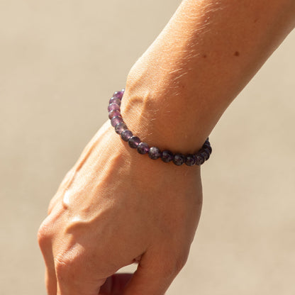 Amethyst Crystal Bracelet – 6mm Petite Gemstone Beads | Calm & Clarity