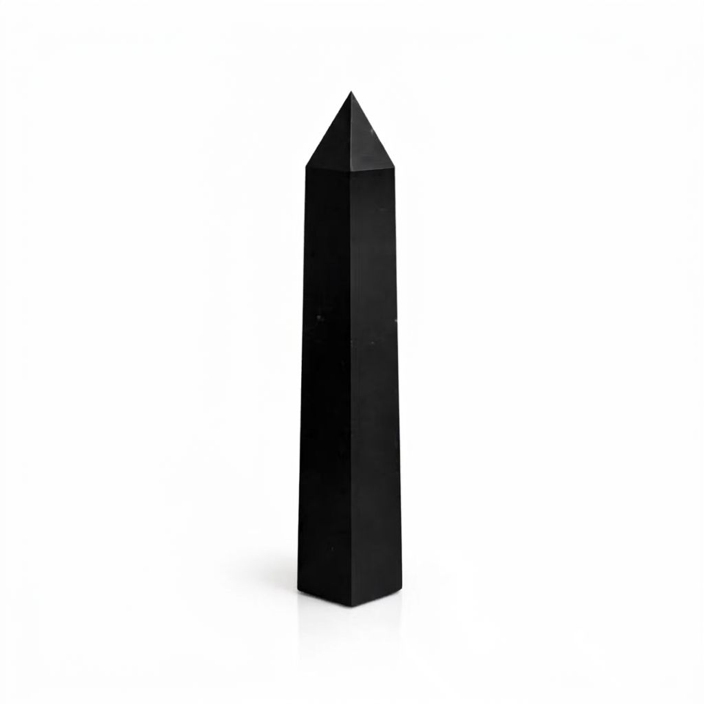 Black Tourmaline Crystal Tower – 17cm Protection Obelisk