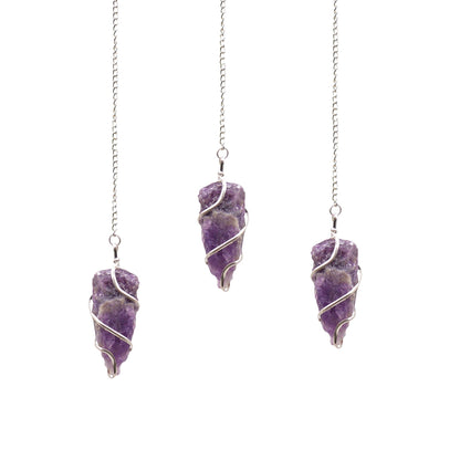 Raw Amethyst Crystal Pendulum – Natural Dowsing Stone