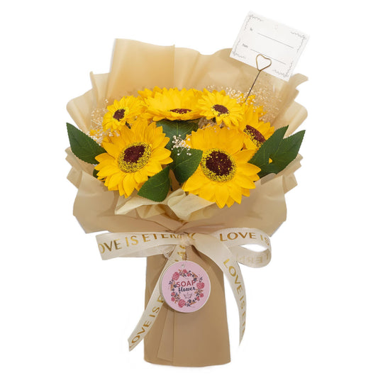Sunflower Soap Flower Bouquet & Gift Card | Unique Gift