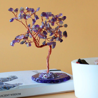 Large Amethyst Gemstone Tree on Agate Base | Zeena Moon