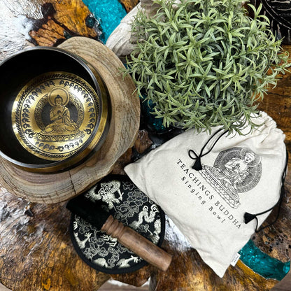 Buddha’s Teaching Singing Bowl Gift Set – 14cm