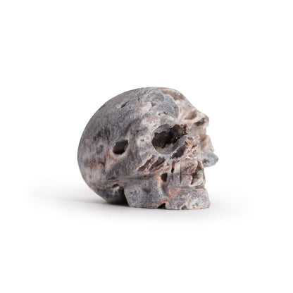 Natural Calcite Geode Crystal Skull – Hand Carved Crystal Ornament