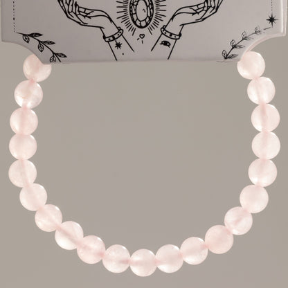 Petite Rose Quartz Crystal Bracelet – 6mm Natural Stone Beads