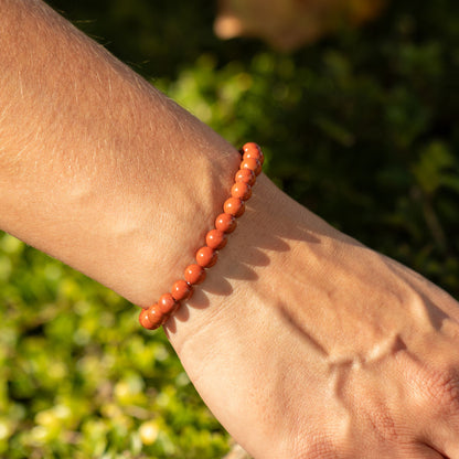 Carnelian Crystal Bracelet – 6mm Natural Gemstone Beads