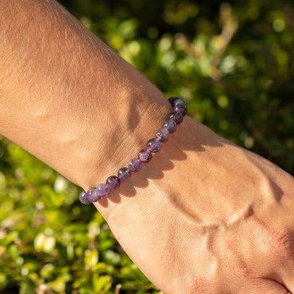 Amethyst Crystal Bracelet – 6mm Petite Gemstone Beads | Calm & Clarity