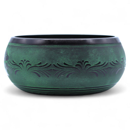 Extra-Loud Moss Green Mushroom Singing Bowl – 23cm