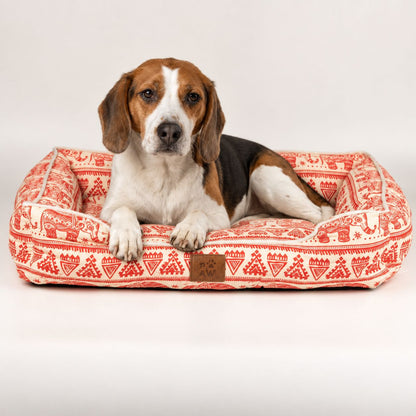 PAW Lucky Elephant Pet Bed – Red | Cosy Dog & Cat Bed