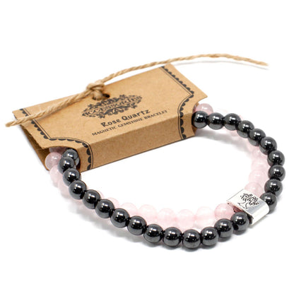 Rose Quartz Magnetic Gemstone Bracelet – Love & Self-Care