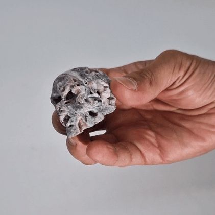 Natural Calcite Geode Crystal Skull – Hand Carved Crystal Ornament
