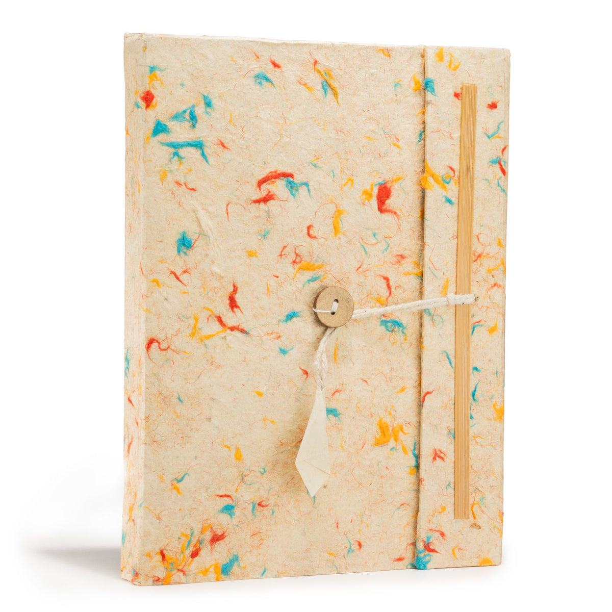 Large Lokta Mixed Colour Cotton Notebook with Bookmark – 21 × 15cm