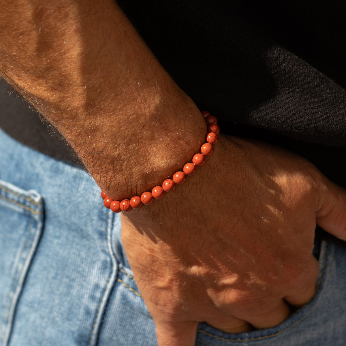 Carnelian Crystal Bracelet – 6mm Natural Gemstone Beads
