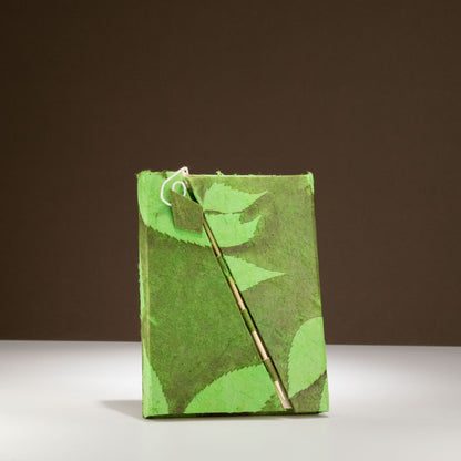 Moss Green Lokta Paper Journal – Handmade Bamboo Lock Notebook