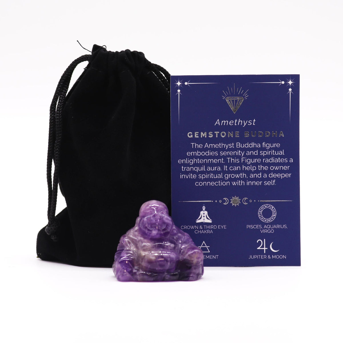 Amethyst Crystal Buddha – Small Gemstone Carving
