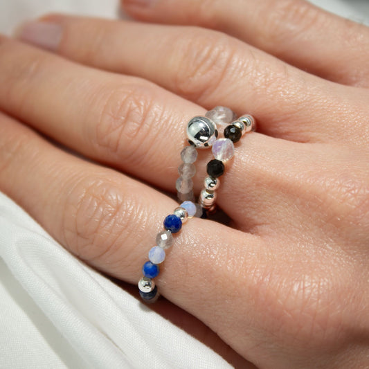 Nymph Spirit Gemstone Ring Set - Northern Lights