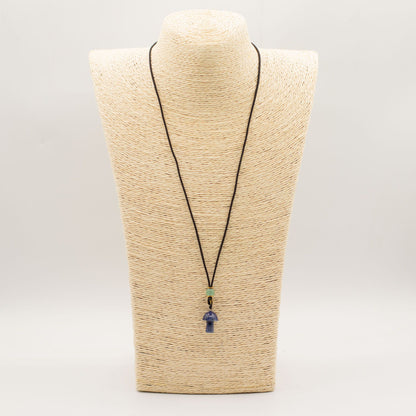 Sodalite Mushroom Necklace – Natural Gemstone Crystal Pendant
