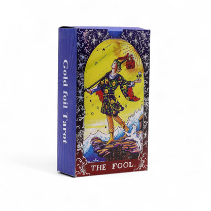 Blue Foil Mandala Tarot Cards – 78 Card Deck with Guidebook