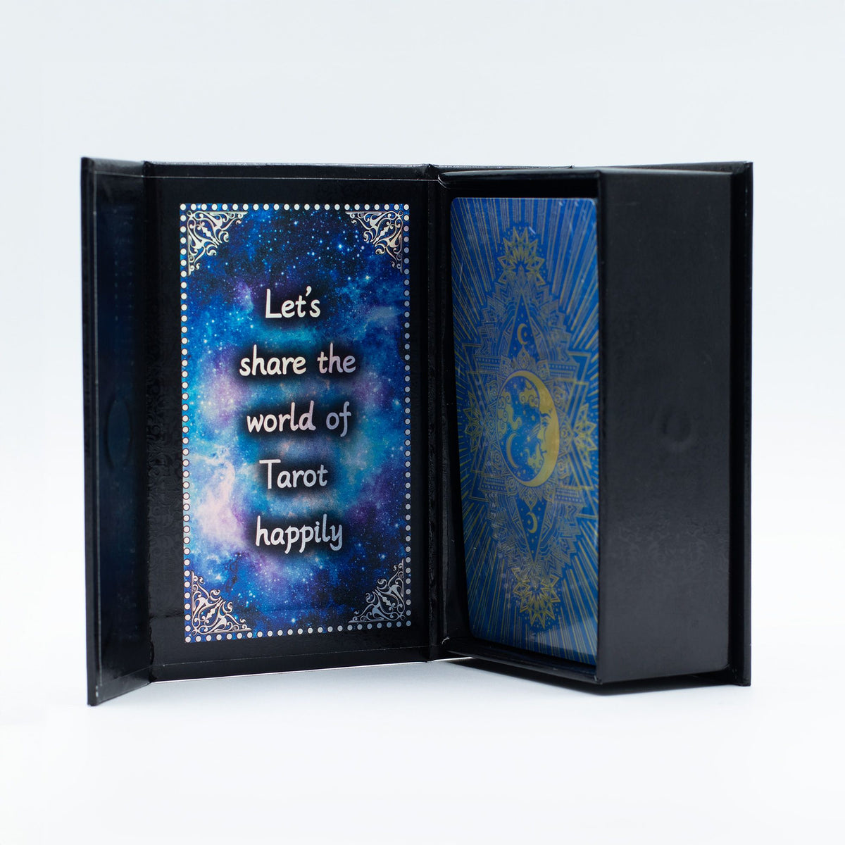 Moon Face Blue Foil Tarot Cards with Guidebook