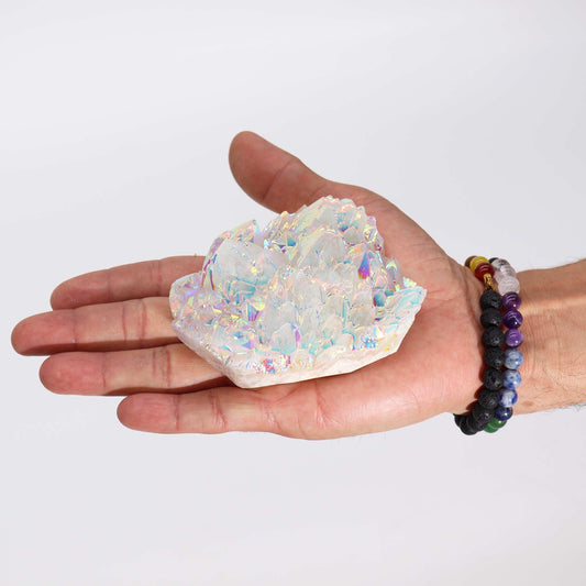 Large Angel Aura Quartz Cluster – Enhanced 8–15cm