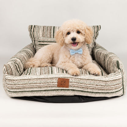 Cosy Pet Sofa Bed – Brown Stripes | Medium 60 × 60cm