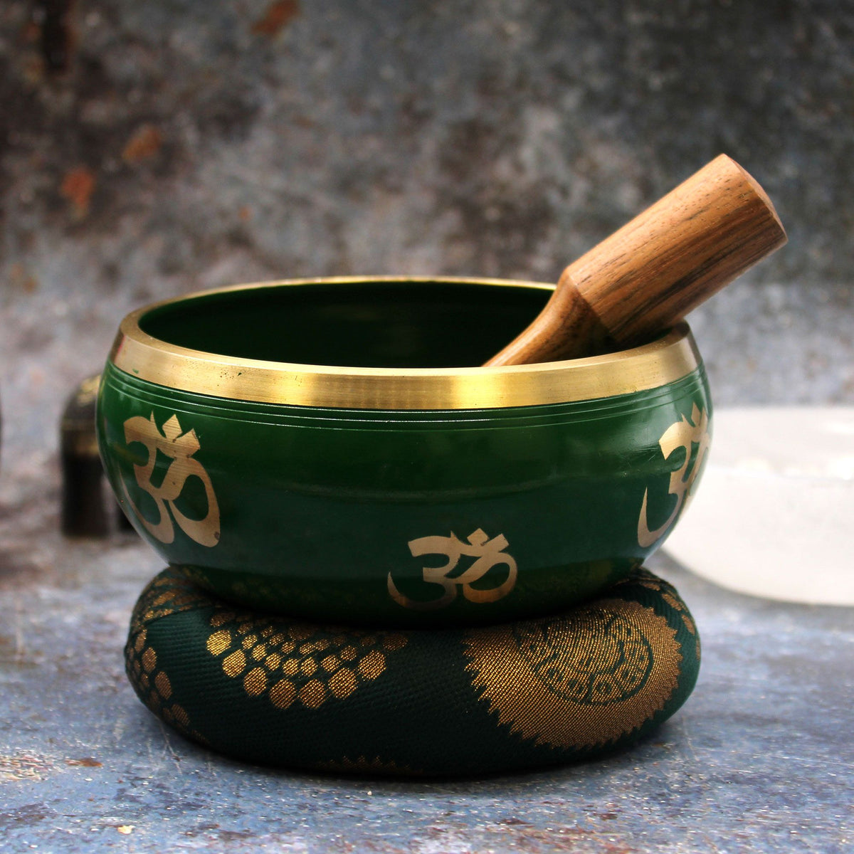 Green Tree of Life Tibetan Singing Bowl Set – 14cm