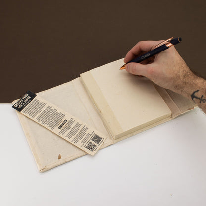 Pressed Flower Lokta Paper Journal – Handmade Notebook 15x12cm