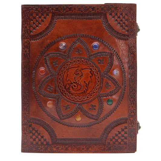 Huge Dragon Mandala Tomb Book with Chakra Stones – 100 Pages, 25x34cm