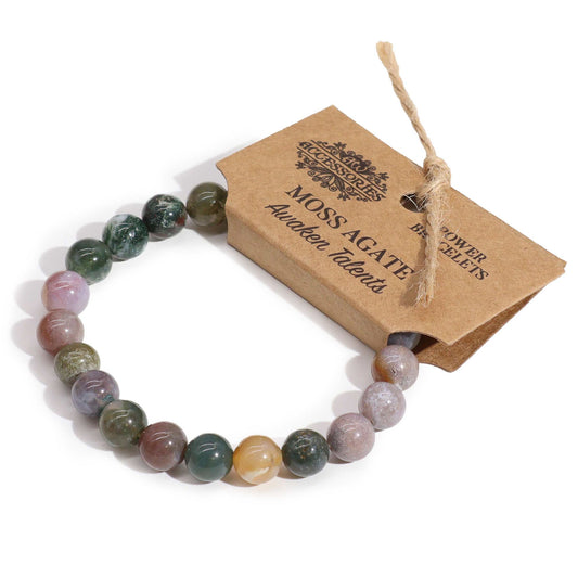 Moss Agate Crystal Bracelet – Abundance, Growth & Prosperity
