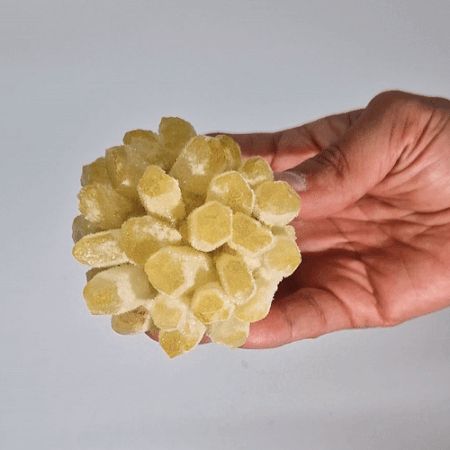 Yellow Ghost Quartz Crystal Cluster – Approx. 7cm