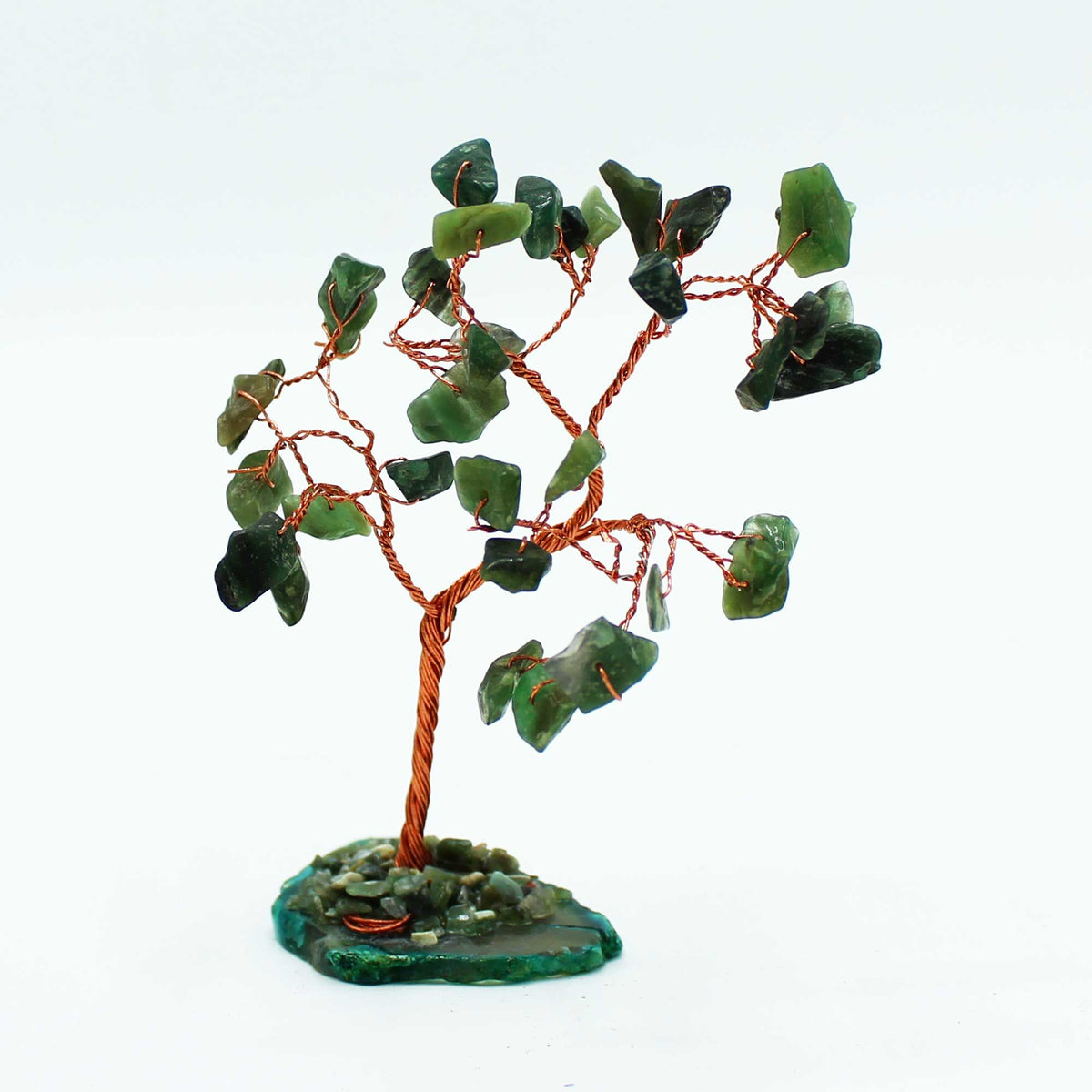Green Aventurine Crystal Tree on Agate Base – 35 Stone
