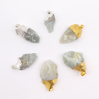 Gemstone Indian Jade Gold & Silver Plated Pendants (6 assorted)