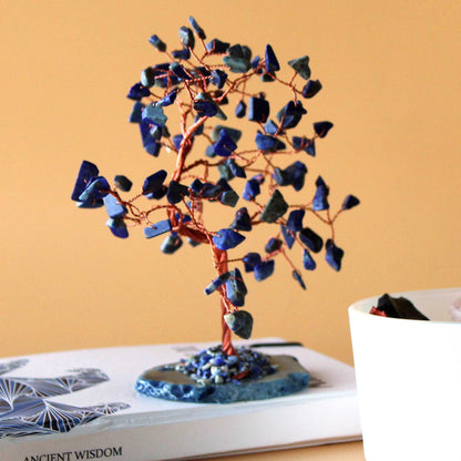 Large Sodalite Crystal Tree on Blue Agate Base – 100 Stone