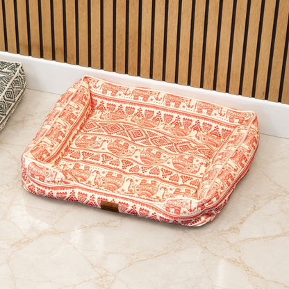PAW Lucky Elephant Pet Bed – Red | Cosy Dog & Cat Bed