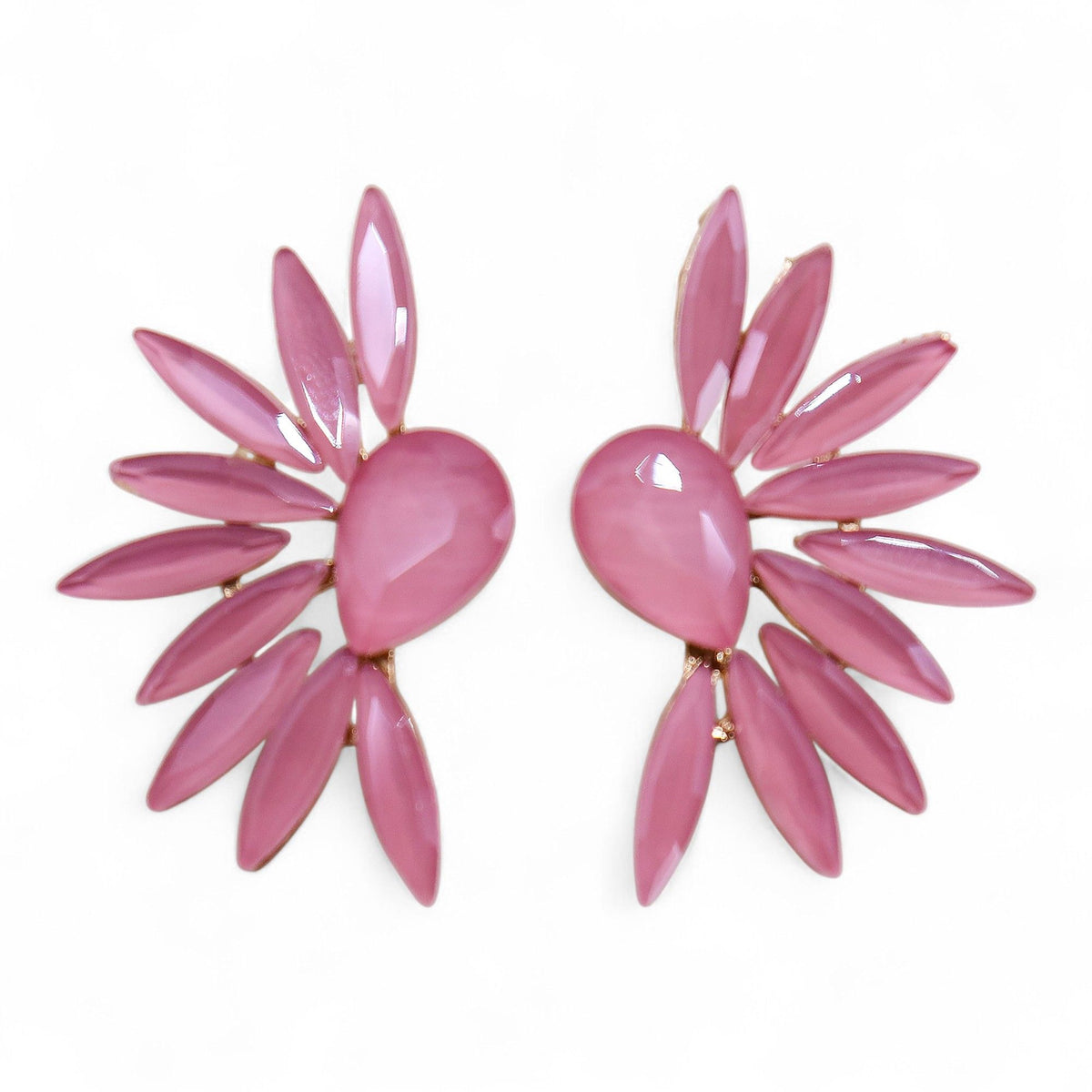 Soft Pink Angel Wing Earrings – Vintage Glass Jewellery