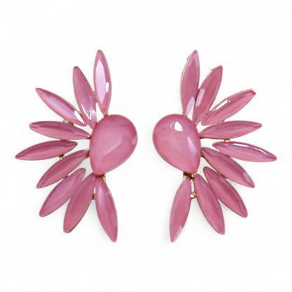 Soft Pink Angel Wing Earrings – Vintage Glass Jewellery
