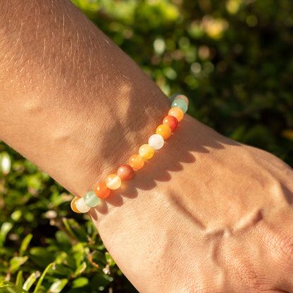 Rainbow Agate Crystal Bracelet – 6mm Colourful Gemstone Beads