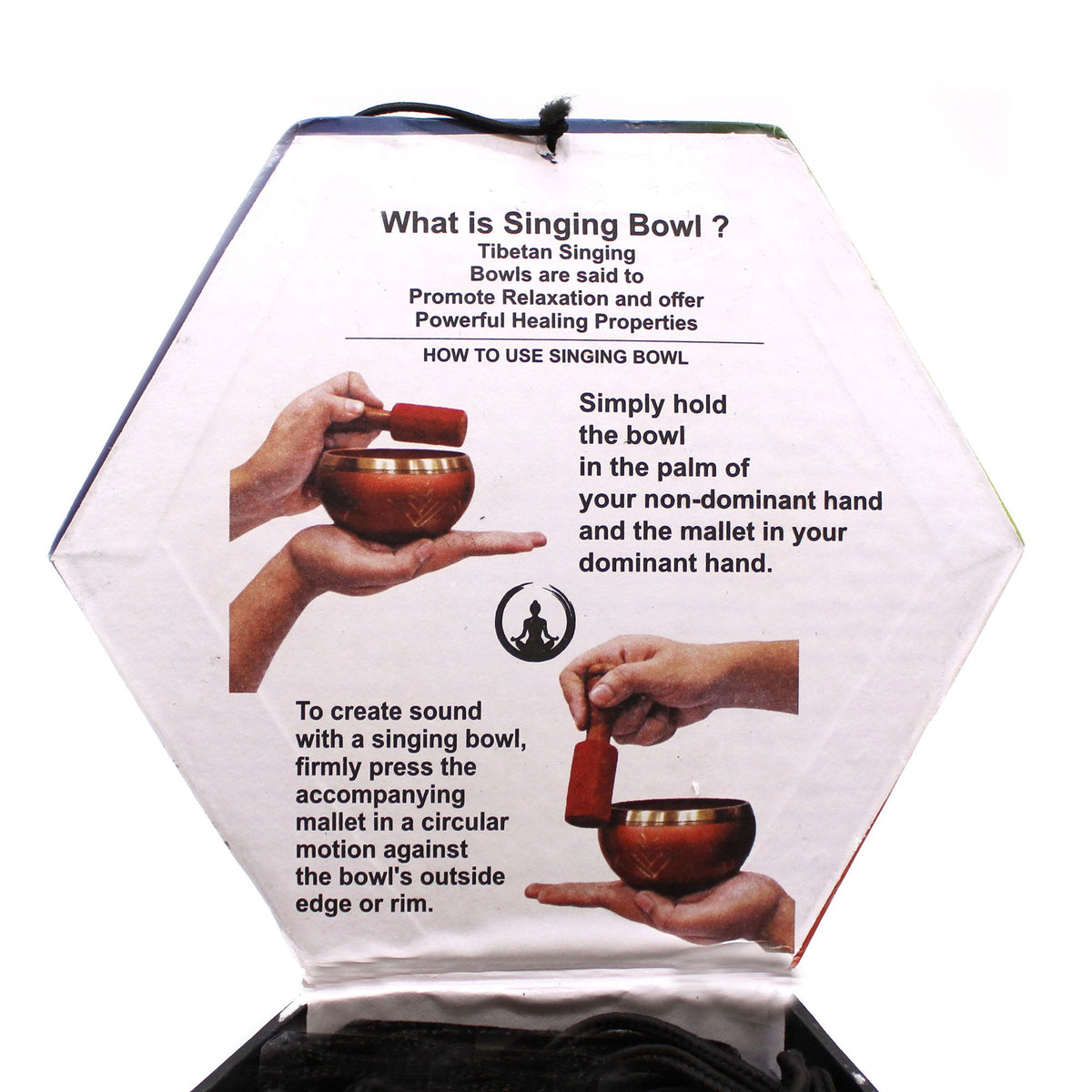 Buddha Singing Bowl Gift Set – Black & Orange 10.7cm