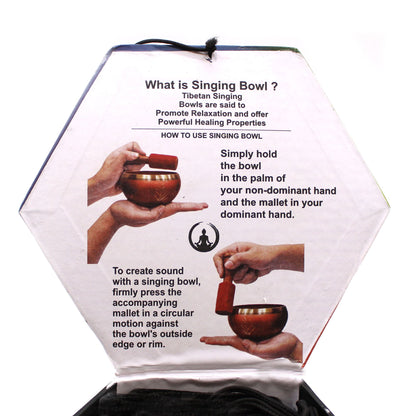 Buddha Singing Bowl Gift Set – Black & Orange 10.7cm