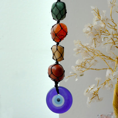 Evil Eye Chakra Stone Hanging Pendant – Spiritual Décor