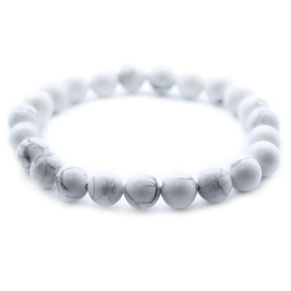White Jasper Crystal Bracelet – 8mm Gemstone Beads | Zeena Moon