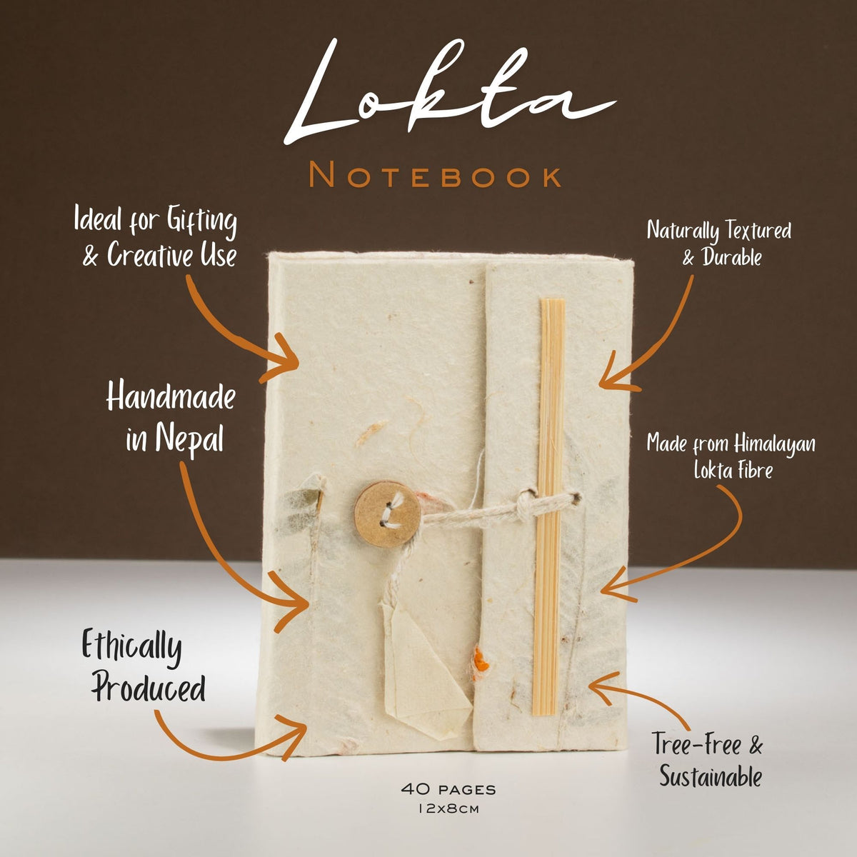 Handmade Lokta Flower Notebook – Mini Journal 12 × 8 cm