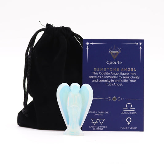 Opalite Crystal Angel – Hand-Carved Gemstone Angel