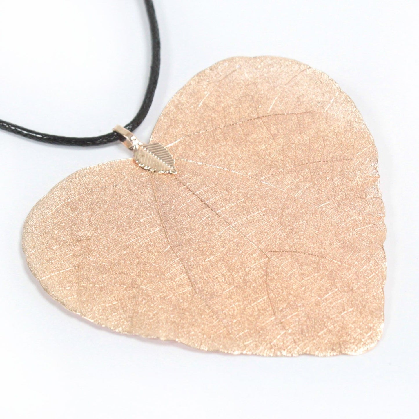 Necklace - Heart Leaf - Pink Gold