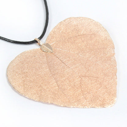 Necklace - Heart Leaf - Pink Gold